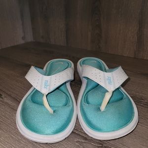 Nike sandals, Teal and White, Size 10,  used.